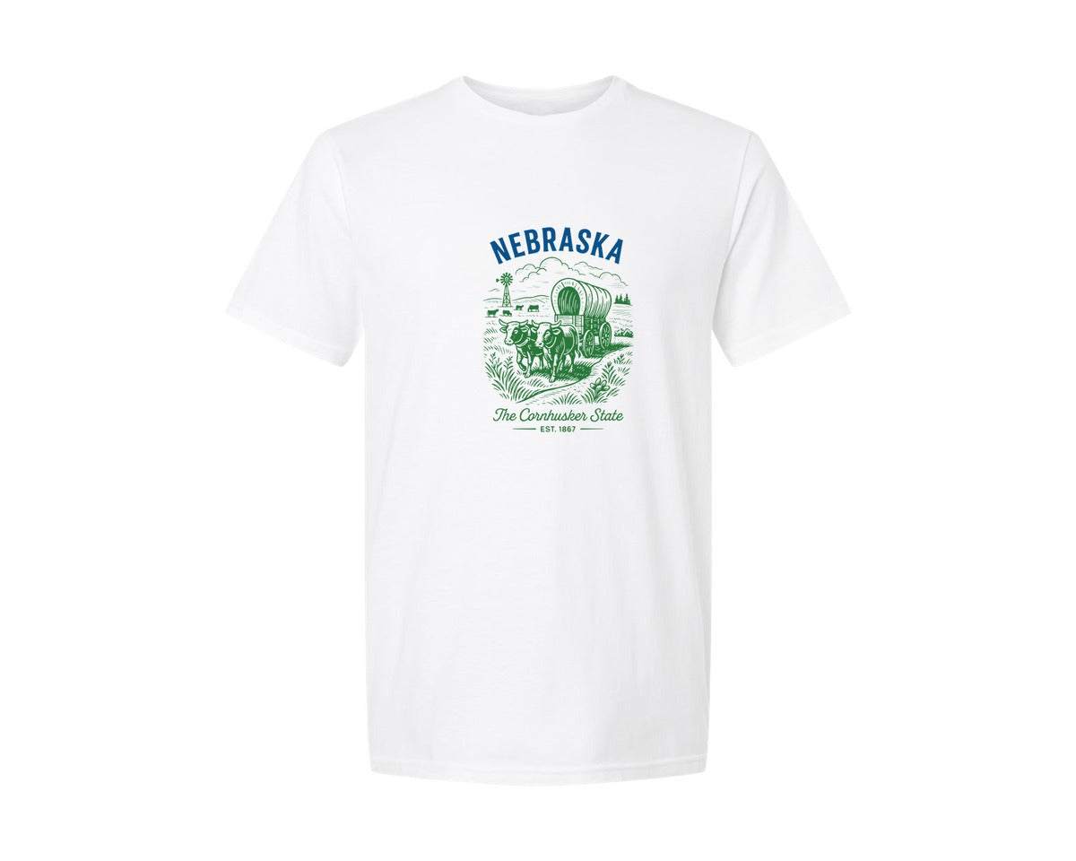 brand:Generic|color:White|Nebraska The Cornhusker State Graphic T-Shirt