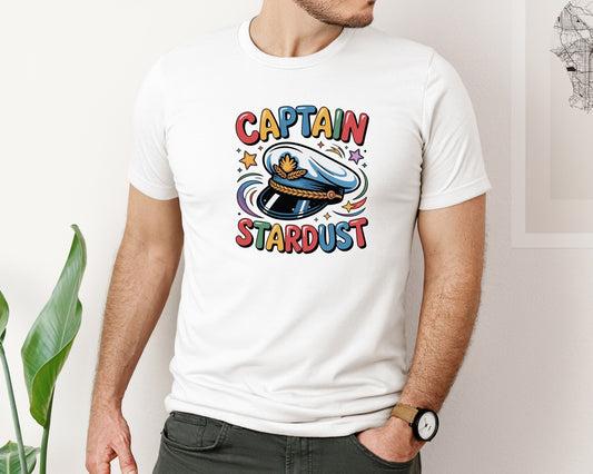 Captain Stardust Space Navy Style Graphic T-Shirt