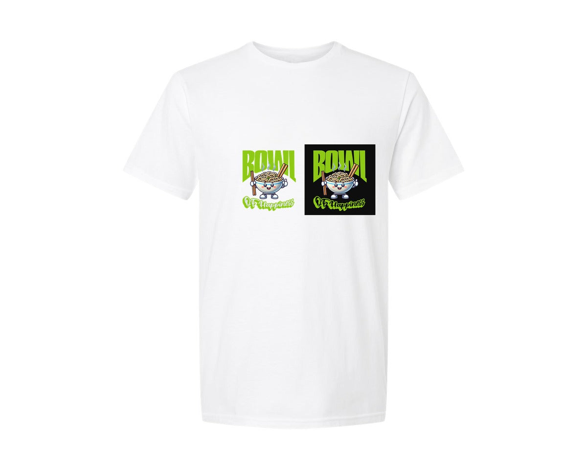 brand:Generic|color:White|Bowl Of Happiness Noodle Graphic T-Shirt