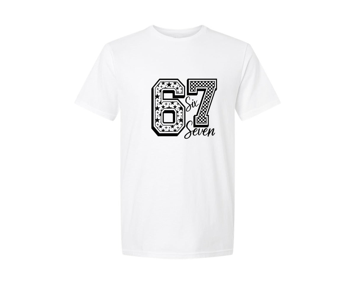 brand:Generic|color:White|Funny 67 Six Seven Svg6 7 Meme Graphic T-Shirt