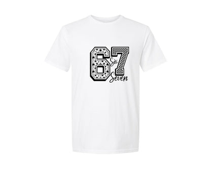 brand:Generic|color:White|Funny 67 Six Seven Svg6 7 Meme Graphic T-Shirt