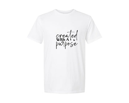 brand:Generic|color:White|Created With A Purpose Worthy Faith Graphic T-Shirt