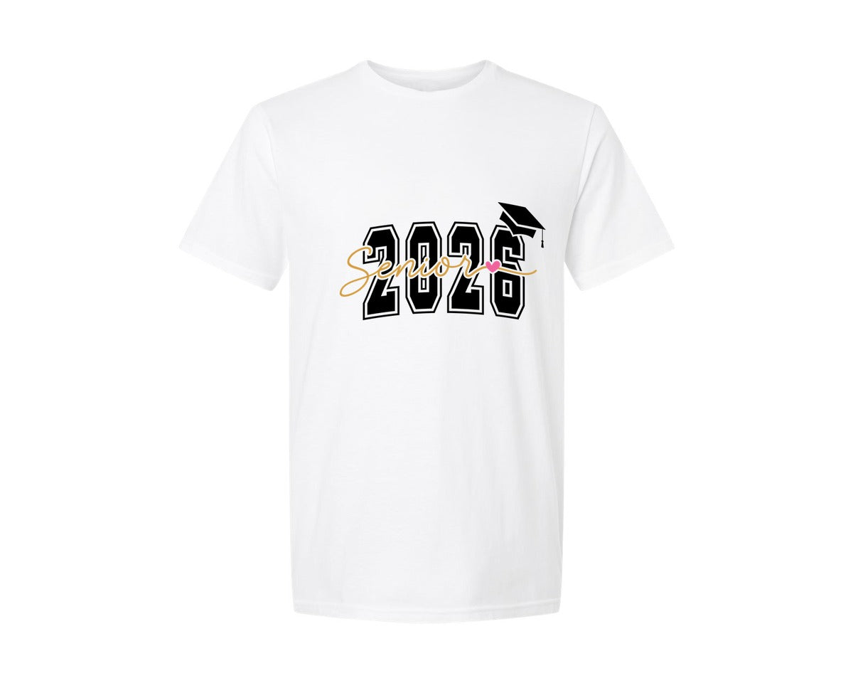 brand:Generic|color:White|Senior 2026 Graduation 2026 2 Graphic T-Shirt
