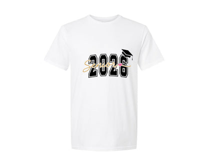 brand:Generic|color:White|Senior 2026 Graduation 2026 2 Graphic T-Shirt