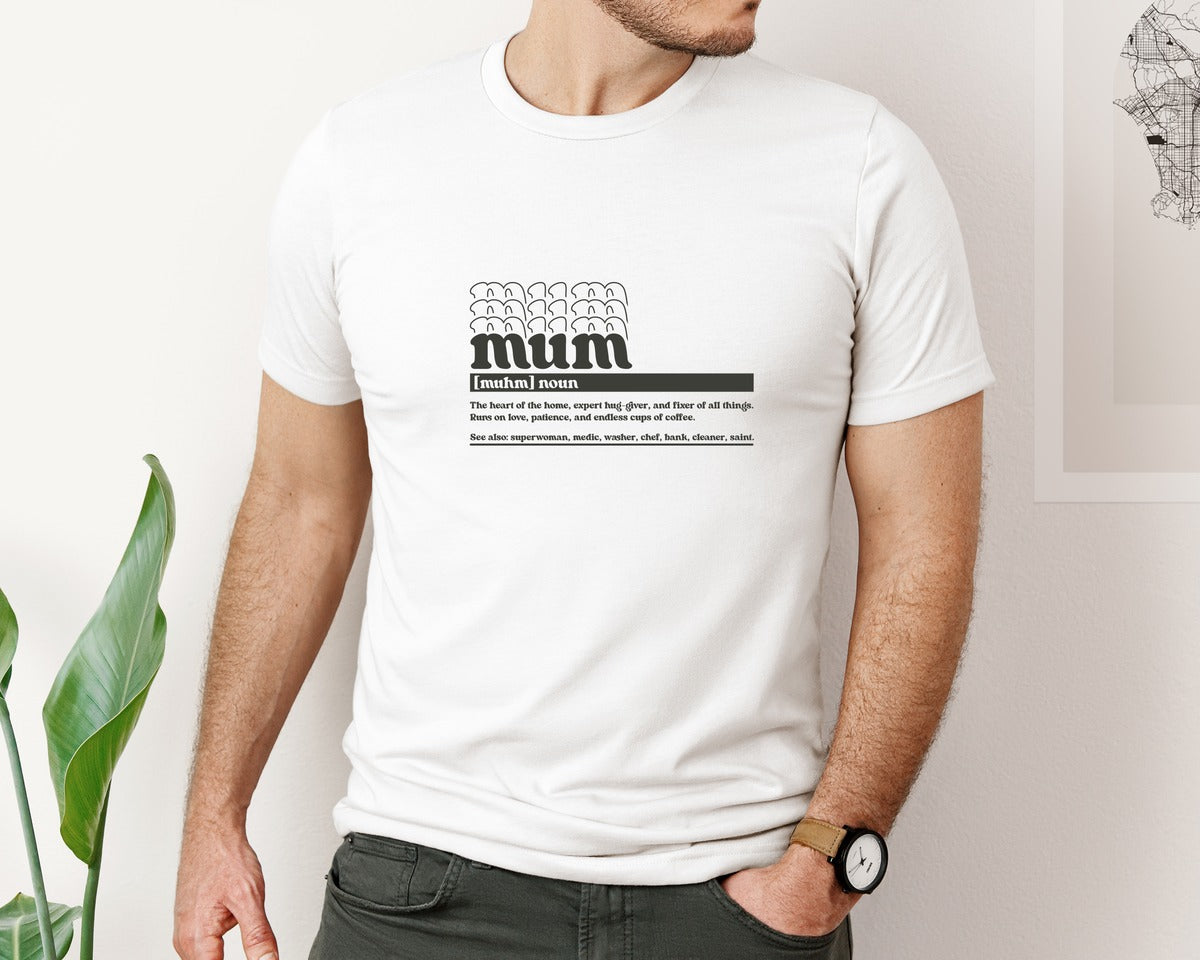 brand:Bella Canvas|color:White|Mother Mum Funny Definition Graphic T-Shirt