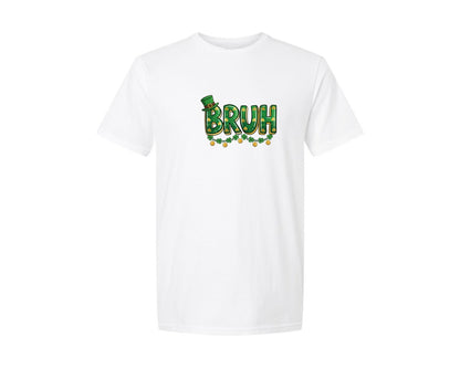 brand:Generic|color:White|Bruh St Patricks Day Graphic T-Shirt