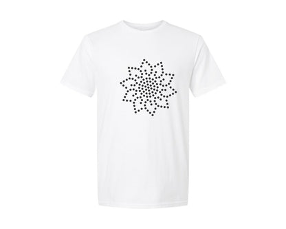 brand:Generic|color:White|Rhinestone Template Design Sunflower Graphic T-Shirt