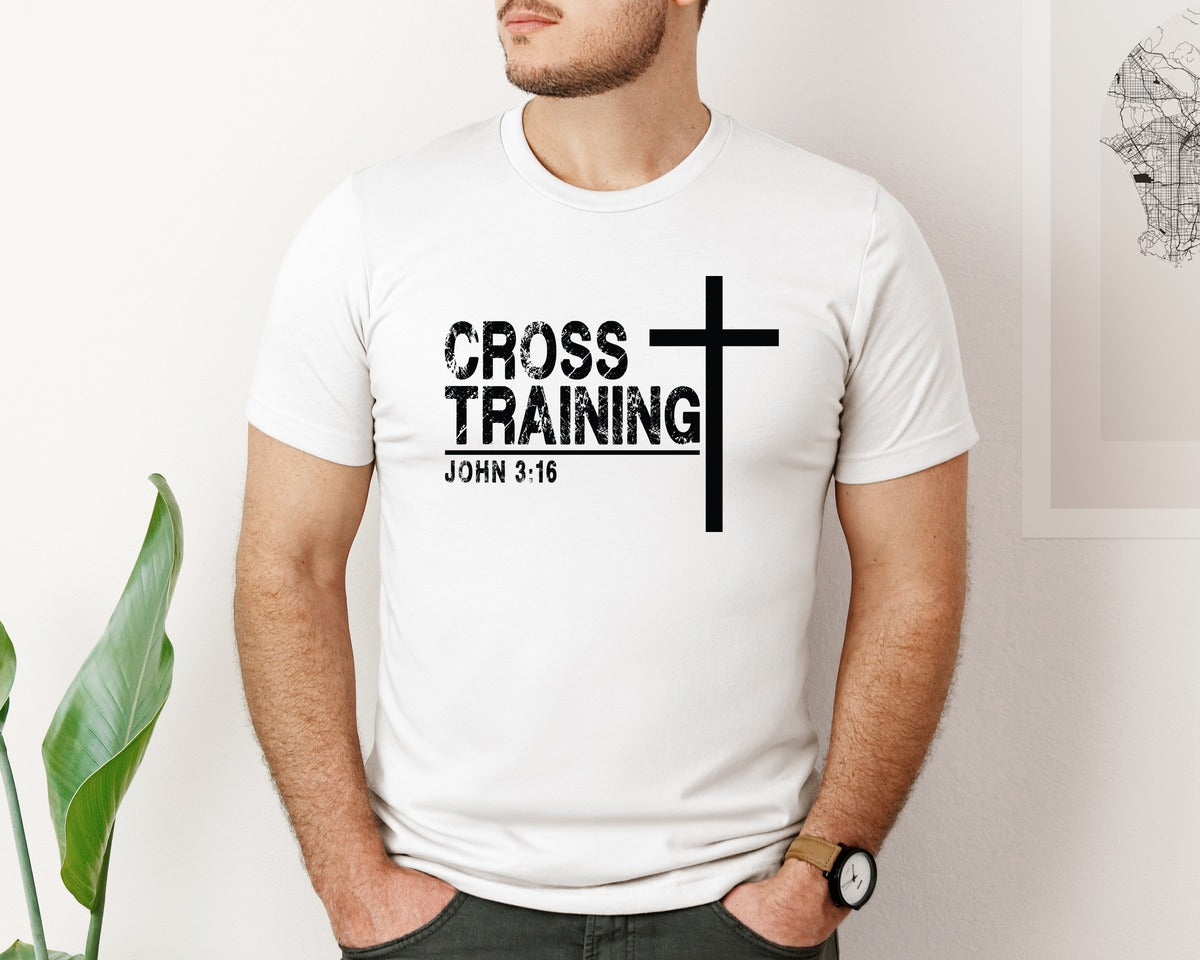 brand:Bella Canvas|color:White|Christian Shirt Cross Training Graphic T-Shirt