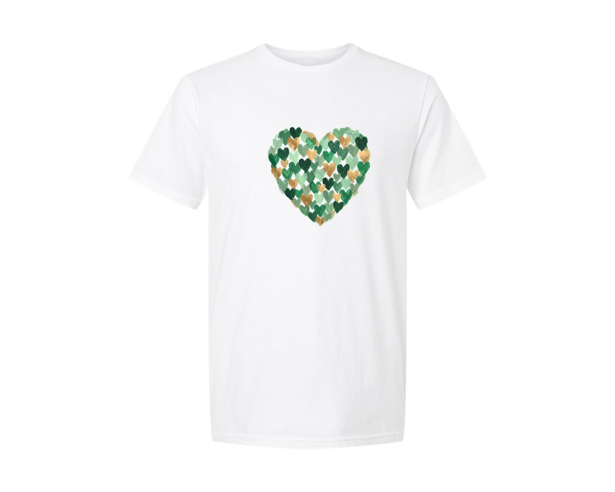 brand:Generic|color:White|Hand Painted St Patricks Day Heart 2 Graphic T-Shirt