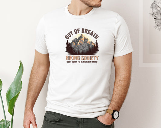Out Of Breath Hiking Society Hiking Graphic T-Shirt