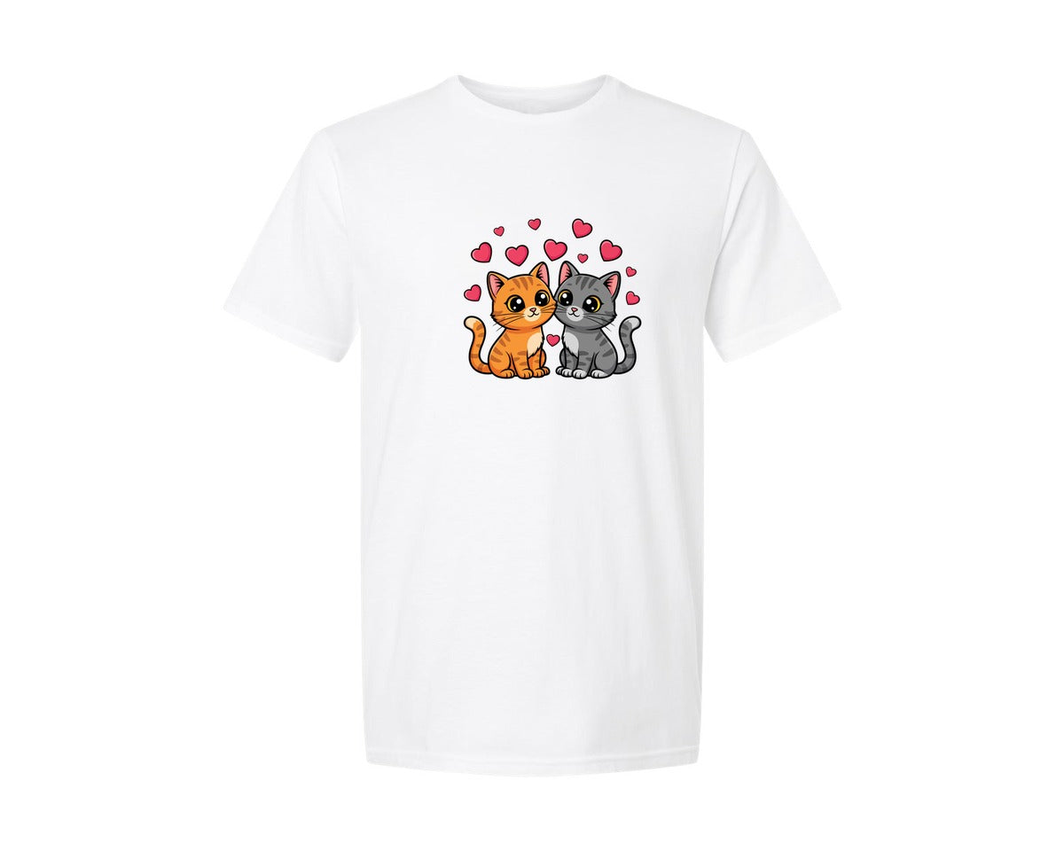 brand:Generic|color:White|Cute Cat Love Valentines Day T Shirt Graphic T-Shirt