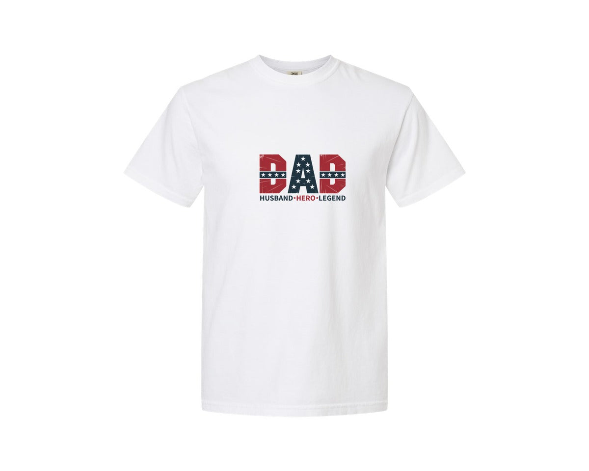 brand:Comfort Colors|color:White|American Dad Patriotic Father 5 Graphic T-Shirt