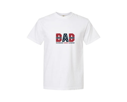 brand:Comfort Colors|color:White|American Dad Patriotic Father 5 Graphic T-Shirt