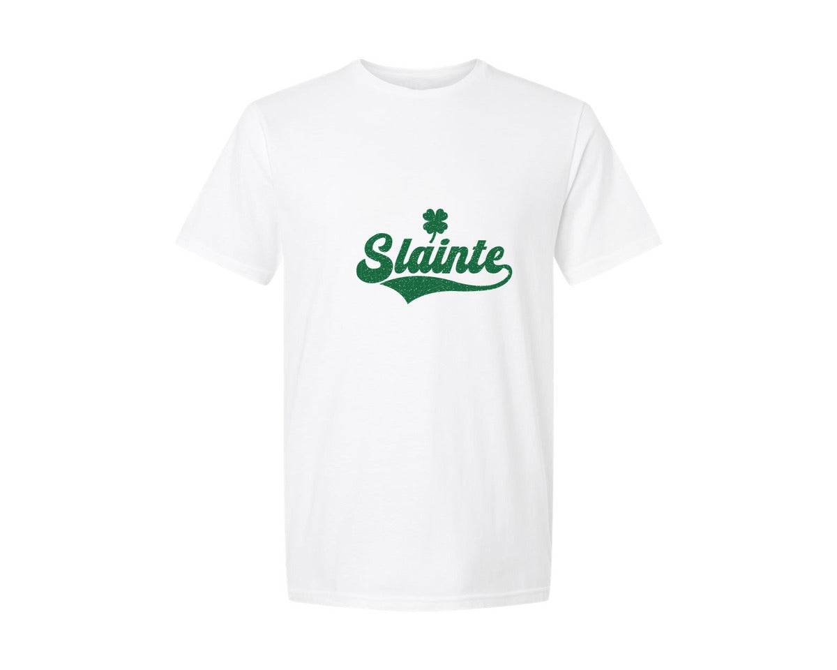 brand:Generic|color:White|Slainte St Patricks Day Graphic T-Shirt