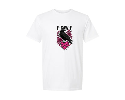 brand:Generic|color:White|F Caw F Crow Valentines Day Graphic T-Shirt