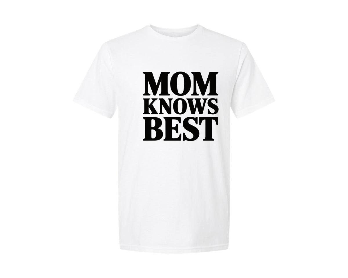 brand:Generic|color:White|Mom Knows Best T Shirt Design Funny H Graphic T-Shirt