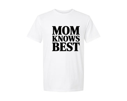brand:Generic|color:White|Mom Knows Best T Shirt Design Funny H Graphic T-Shirt