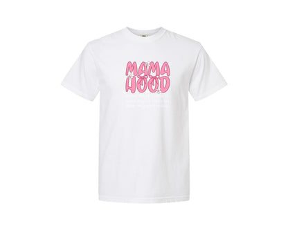brand:Comfort Colors|color:White|Mother Hood Funny Sarcastic Mama Graphic T-Shirt