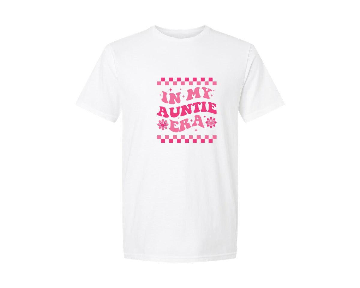 brand:Generic|color:White|In My Auntie Era Baby Announcement Aunt Graphic T-Shirt