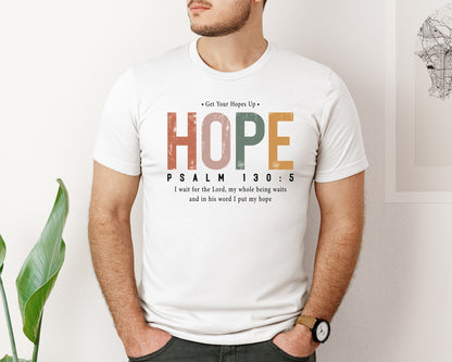 brand:Bella Canvas|color:White|Hope Christian Bible Verse Graphic T-Shirt