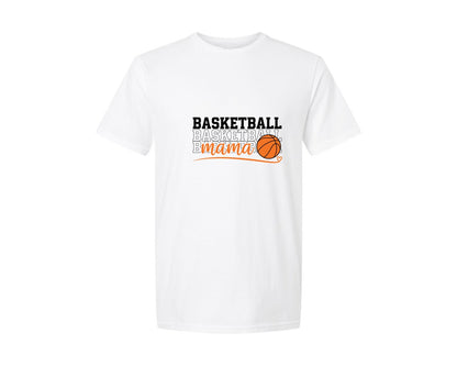 brand:Generic|color:White|Basketball Mama Varsity Script Design Graphic T-Shirt