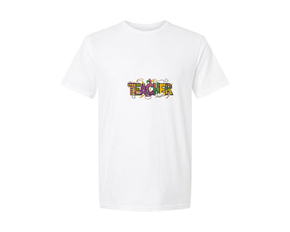 brand:Generic|color:White|Teacher Mardi Gras T Shirt 2 Graphic T-Shirt