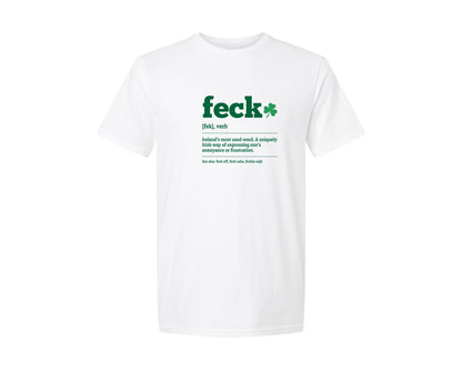 brand:Generic|color:White|Irish St Patricks Day Feck Definition Graphic T-Shirt