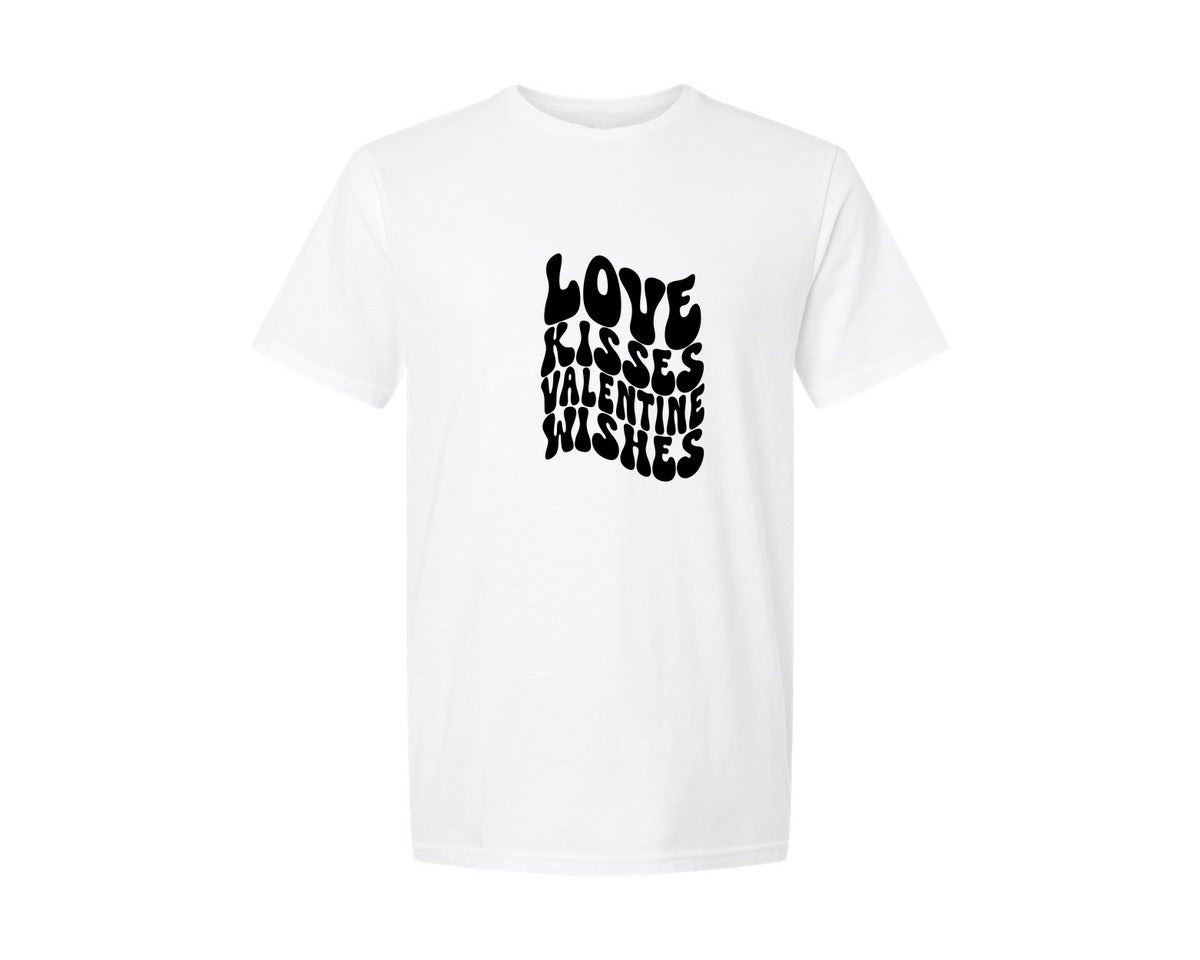 brand:Generic|color:White|Love Kisses Valentine Wishes 4 Graphic T-Shirt