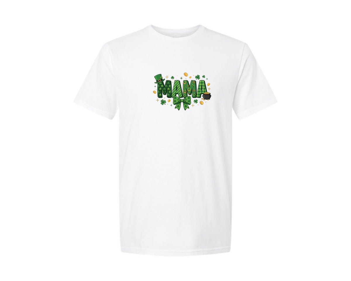 brand:Generic|color:White|St Patricks Day Mama Design 4 Graphic T-Shirt