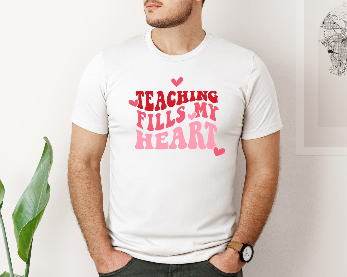 brand:Bella Canvas|color:White|Teacher Valentine Graphic T-Shirt