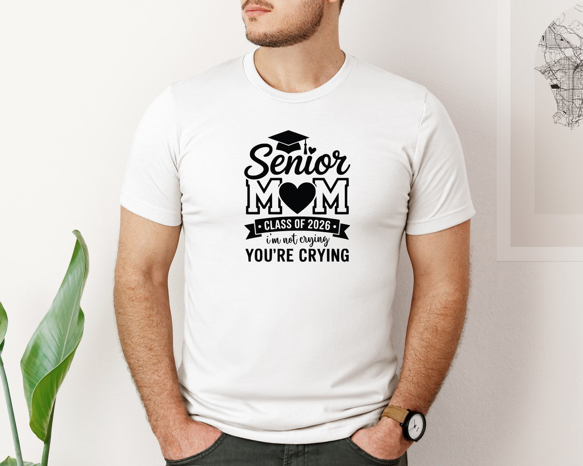 brand:Bella Canvas|color:White|Senior Mom 2026 Graduation Desi Graphic T-Shirt