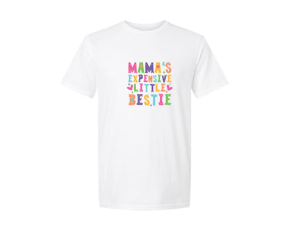 brand:Generic|color:White|Mamas Expensive Little Bestie 10 Graphic T-Shirt