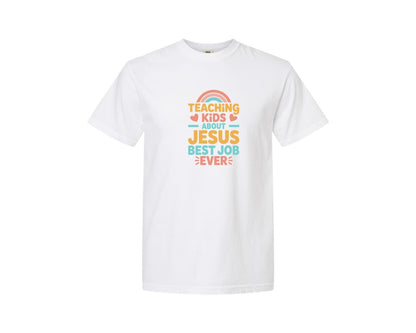 brand:Comfort Colors|color:White|Teaching Kids About Jesus Graphic T-Shirt