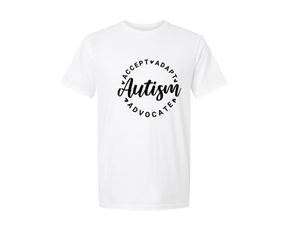 brand:Generic|color:White|Autism Awareness Accept Adapt Advocate 4 Graphic T-Shirt