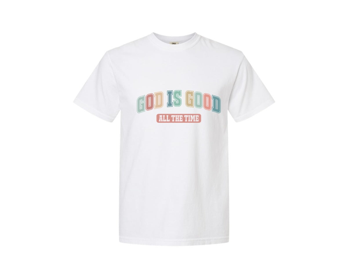 brand:Comfort Colors|color:White|God Is Good All The Time 11 Graphic T-Shirt