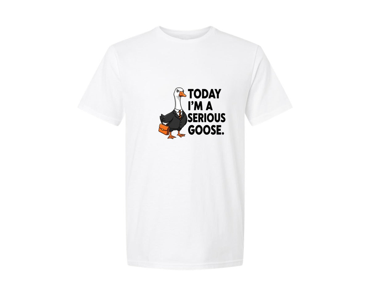 brand:Generic|color:White|Funny Goose Today Im A Serious Goose Pn Graphic T-Shirt
