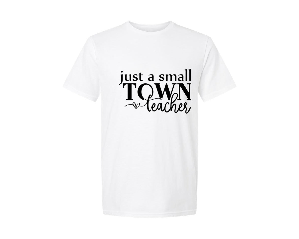 brand:Generic|color:White|Small Town Teacher Teacher 5 Graphic T-Shirt
