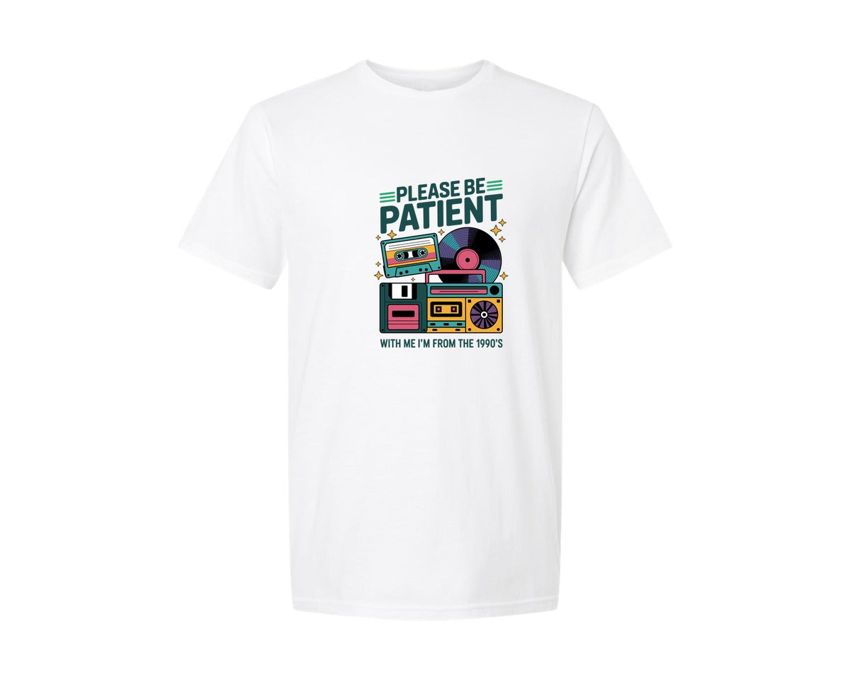 brand:Generic|color:White|Retro Western Please Be Patient With Me Graphic T-Shirt