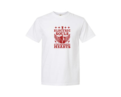brand:Comfort Colors|color:White|Electric Souls Thunderous Hearts Graphic T-Shirt