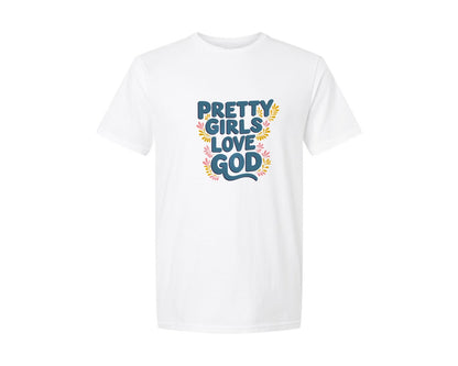 brand:Generic|color:White|Pretty Girls Love God Christian 3 Graphic T-Shirt