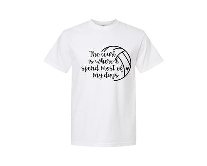 brand:Comfort Colors|color:White|Volleyball Mom 24 Graphic T-Shirt