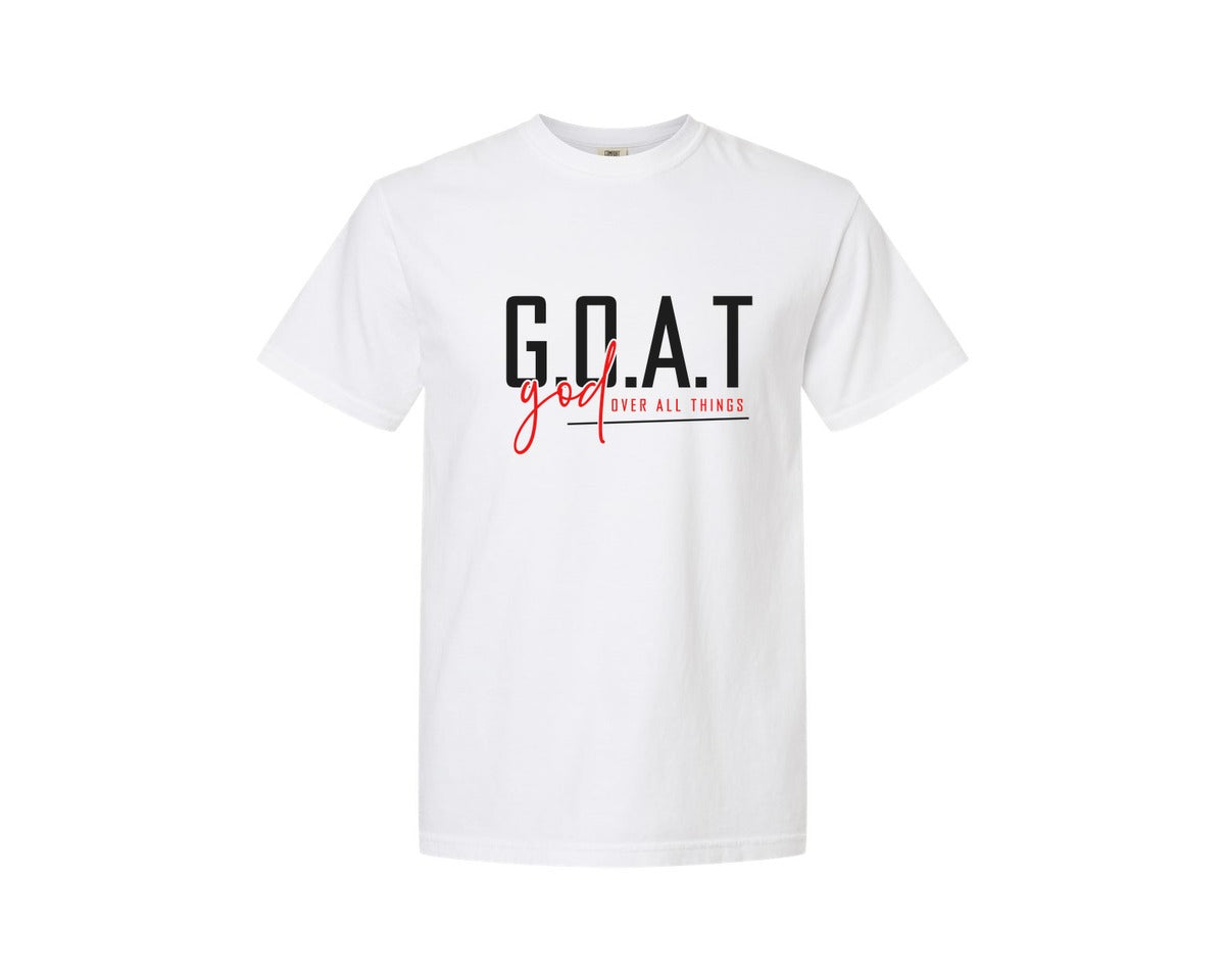 brand:Comfort Colors|color:White|God Over All Things Shirt Design Graphic T-Shirt