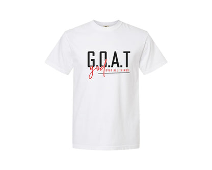 brand:Comfort Colors|color:White|God Over All Things Shirt Design Graphic T-Shirt