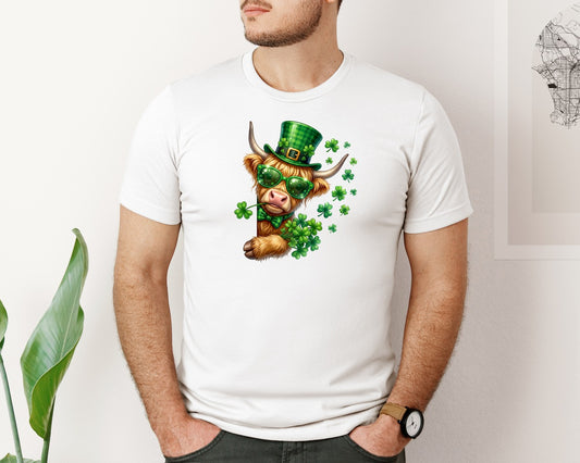 Highland Cow St Patricks Graphic T-Shirt
