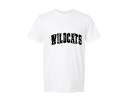 brand:Generic|color:White|Distressed Wildcats Retro Varsity Graphic T-Shirt
