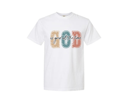 brand:Comfort Colors|color:White|Christian God Is Good All The Time 8 Graphic T-Shirt