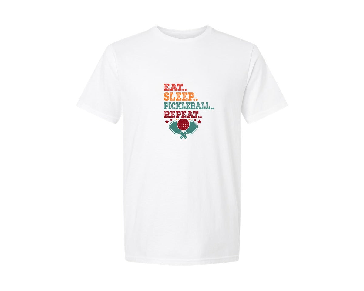 brand:Generic|color:White|Eat Sleep Pickleball Repeat T Shirt Desi 2 Graphic T-Shirt