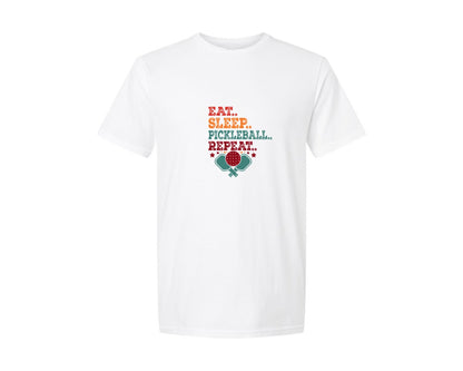 brand:Generic|color:White|Eat Sleep Pickleball Repeat T Shirt Desi 2 Graphic T-Shirt