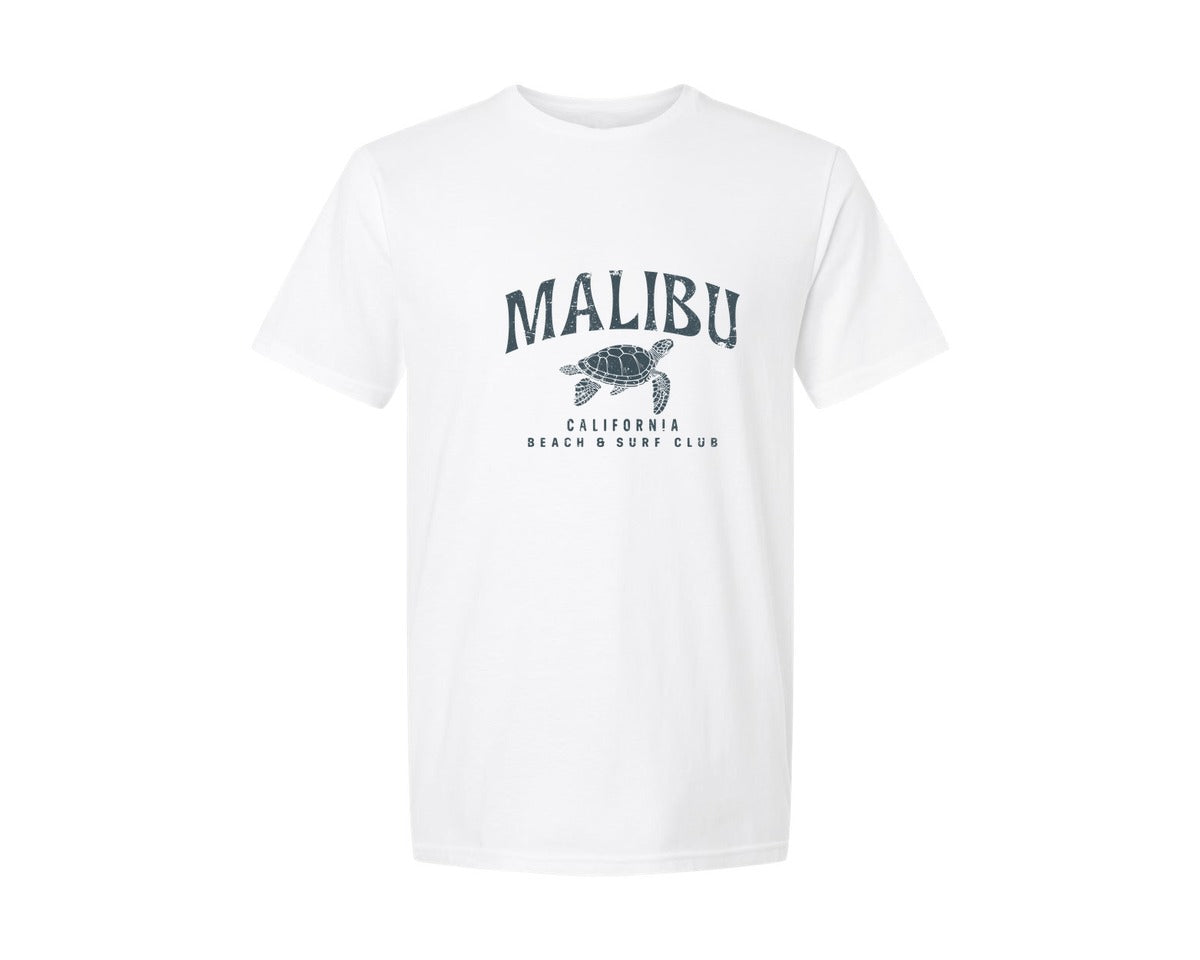 brand:Generic|color:White|Malibu California Beach Graphic T-Shirt