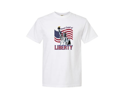 brand:Comfort Colors|color:White|4Th Of July Vintage Liberty Design Graphic T-Shirt